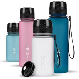 720°DGREE Gourde, Bouteille d’Eau “uberBottle“ +Tamis-Fruits – 350ml, 500ml, 650ml, 1l, 1,5l, 2l – Sans BPA, Étanche, Anti-Fuite, Réutilisable, Légère – Idéal pour École, Sport, Fitness, Gym, Travail(02 Snow White – Blanc | Softtouch)