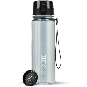 720°DGREE Gourde, Bouteille d’Eau “uberBottle“ +Tamis-Fruits – 350ml, 500ml, 650ml, 1l, 1,5l, 2l – Sans BPA, Étanche, Anti-Fuite, Réutilisable, Légère – Idéal pour École, Sport, Fitness, Gym, Travail(12 Ice Blue – Bleu | Crystalclear)