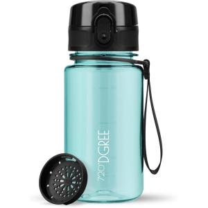 720°DGREE Gourde, Bouteille d’Eau “uberBottle“ +Tamis-Fruits – 350ml, 500ml, 650ml, 1l, 1,5l, 2l – Sans BPA, Étanche, Anti-Fuite, Réutilisable, Légère – Idéal pour École, Sport, Fitness, Gym, Travail(11 Ocean Blue – Bleu | Crystalclear)