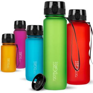 720°DGREE Gourde, Bouteille d’Eau “uberBottle“ +Tamis-Fruits – 350ml, 500ml, 650ml, 1l, 1,5l, 2l – Sans BPA, Étanche, Anti-Fuite, Réutilisable, Légère – Idéal pour École, Sport, Fitness, Gym, Travail(04 Apple Green – Vert | Softtouch)
