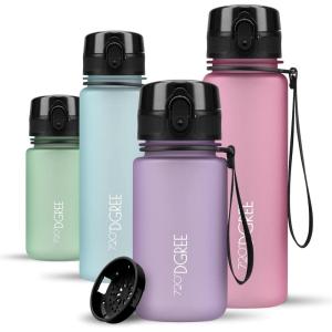 720°DGREE Gourde, Bouteille d’Eau “uberBottle“ +Tamis-Fruits – 350ml, 500ml, 650ml, 1l, 1,5l, 2l – Sans BPA, Étanche, Anti-Fuite, Réutilisable, Légère – Idéal pour École, Sport, Fitness, Gym, Travail(18 Lilac – Lilas | Softtouch)
