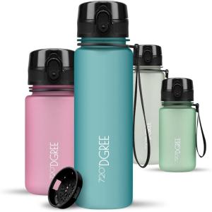 720°DGREE Gourde, Bouteille d’Eau “uberBottle“ +Tamis-Fruits – 350ml, 500ml, 650ml, 1l, 1,5l, 2l – Sans BPA, Étanche, Anti-Fuite, Réutilisable, Légère – Idéal pour École, Sport, Fitness, Gym, Travail(11 Ocean Blue – Bleu | Softtouch)