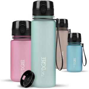 720°DGREE Gourde, Bouteille d’Eau “uberBottle“ +Tamis-Fruits – 350ml, 500ml, 650ml, 1l, 1,5l, 2l – Sans BPA, Étanche, Anti-Fuite, Réutilisable, Légère – Idéal pour École, Sport, Fitness, Gym, Travail(10 Spring Green – Vert | Softtouch)