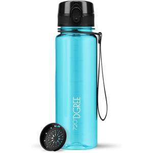 720°DGREE Gourde, Bouteille d’Eau “uberBottle“ +Tamis-Fruits – 350ml, 500ml, 650ml, 1l, 1,5l, 2l – Sans BPA, Étanche, Anti-Fuite, Réutilisable, Légère – Idéal pour École, Sport, Fitness, Gym, Travail(14 Sky Blue – Bleu | Crystalclear)