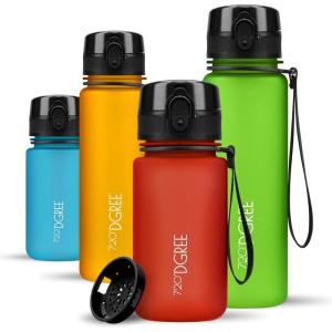 720°DGREE Gourde, Bouteille d’Eau “uberBottle“ +Tamis-Fruits – 350ml, 500ml, 650ml, 1l, 1,5l, 2l – Sans BPA, Étanche, Anti-Fuite, Réutilisable, Légère – Idéal pour École, Sport, Fitness, Gym, Travail(24 Watermelon Red – Rouge | Softtouch)