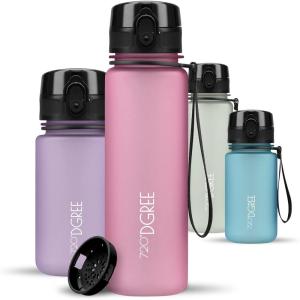 720°DGREE Gourde, Bouteille d’Eau “uberBottle“ +Tamis-Fruits – 350ml, 500ml, 650ml, 1l, 1,5l, 2l – Sans BPA, Étanche, Anti-Fuite, Réutilisable, Légère – Idéal pour École, Sport, Fitness, Gym, Travail(20 Rose – Rose | Softtouch)