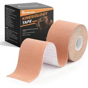 Adamson Bande de Kinésiologie – Strap Sport Élastique 5 cm x 5 m – Sans Latex, Résistante à l’Eau – Support Musculaire et Articulaire – 1 Rouleau Beige – Entraînement & Récupération