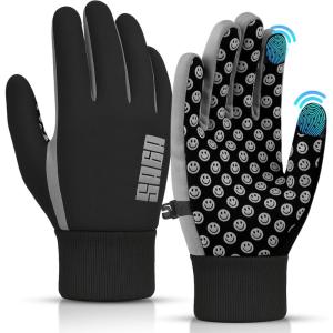 Gant Équitation Enfant | Gants Enfant Hiver 8 Ans & Gant de Neige Enfant | Gants Ski Enfant 5 Ans Résistants à l’Eau, Tactiles & Antidérapants | Chauds et Lavables en Machine(Gris)