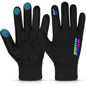 Gant Équitation Enfant | Gants Enfant Hiver 8 Ans & Gant de Neige Enfant | Gants Ski Enfant 5 Ans Résistants à l’Eau, Tactiles & Antidérapants | Chauds et Lavables en Machine(Rainbow)