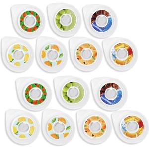 Gourde Sport, avec Lot de 7 capsules aromatiques pour bouteille d&rsquo;eau, Pods parfumés pour eau aromatique 0 sucre, Sans BPA, bouteille d&rsquo;eau étanche, pour gym,course à pied.Camping et randonné (14pod)(14pod)