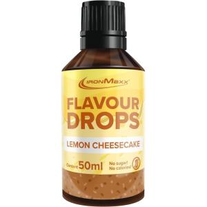 IronMaxx Flavour Drops – Vanille 50ml | Arôme alimentaire liquide zéro sucre & zéro calorie | Arômes végétaliens pour sucrer aliments, yaourt, café & desserts(Cheesecake au citron)