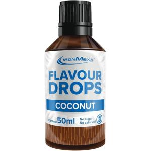 IronMaxx Flavour Drops – Vanille 50ml | Arôme alimentaire liquide zéro sucre & zéro calorie | Arômes végétaliens pour sucrer aliments, yaourt, café & desserts(Noix de coco)