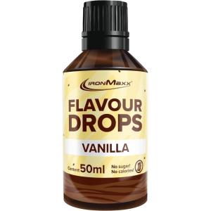 IronMaxx Flavour Drops – Vanille 50ml | Arôme alimentaire liquide zéro sucre & zéro calorie | Arômes végétaliens pour sucrer aliments, yaourt, café & desserts(Vanille)