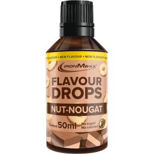 IronMaxx Flavour Drops – Vanille 50ml | Arôme alimentaire liquide zéro sucre & zéro calorie | Arômes végétaliens pour sucrer aliments, yaourt, café & desserts(Nuss Nougat)