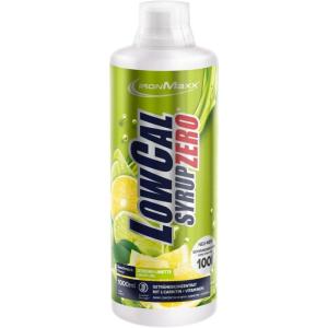IronMaxx LowCal Syrup Zero – Zitrone-Limette 1000ml | Sirop sans sucre 1:100 | donne 100L de boisson avec 22mg de L-Carnitine et 19mg de Magnésium