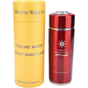 Régulez, Stimulez, Créez une Bouteille D&rsquo;eau Alcaline avec un Fort Potentiel antioxydant. Flacon Portable Nano Balance pour L&rsquo;équilibre Yin et Yang. (Argent)(Rouge)