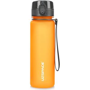 UZSPACE Gourde Sport – 500ml/800ml/1l/1,5l- sans BPA Tritan lastique, Gourde Enfant anti fuite Reutilisable, Bouteille d&rsquo;eau sport pour École, velo,Voyage, Adulte(Orange)