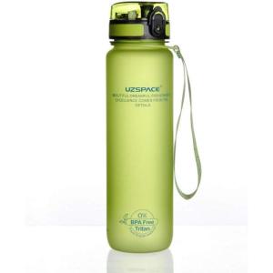 UZSPACE Gourde Sport – 500ml/800ml/1l/1,5l- sans BPA Tritan lastique, Gourde Enfant anti fuite Reutilisable, Bouteille d&rsquo;eau sport pour École, velo,Voyage, Adulte(Vert)