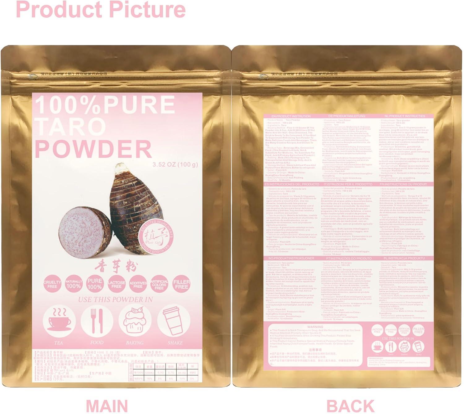 image:image100 Natural Pure Taro powder 100g352oz poudre de konjac pour smoothies shakes ptisseries et boissons sans conservateurs sans sucre ajout