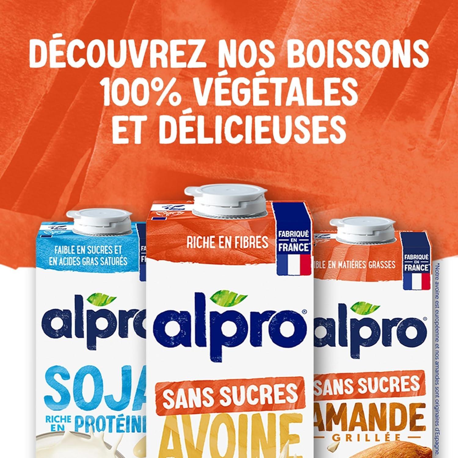 image:imageAlpro Boisson Vgtale Avoine Sans Sucres 1L Lot de 8x1L