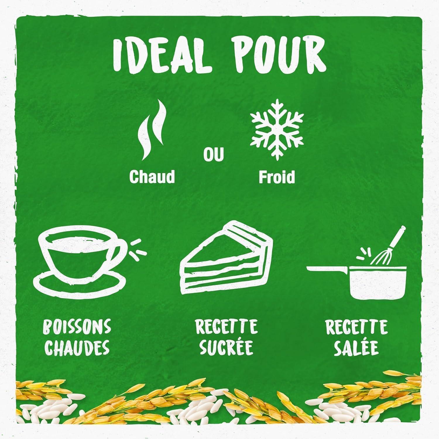 image:imageBJORG Boisson Riz Sans Sucres Boisson Vgtale Bio Pauvre en Acides Gras Saturs Boire et Cuisiner PetitDjeuner Et Goter 1 LSans Sucre 1 L