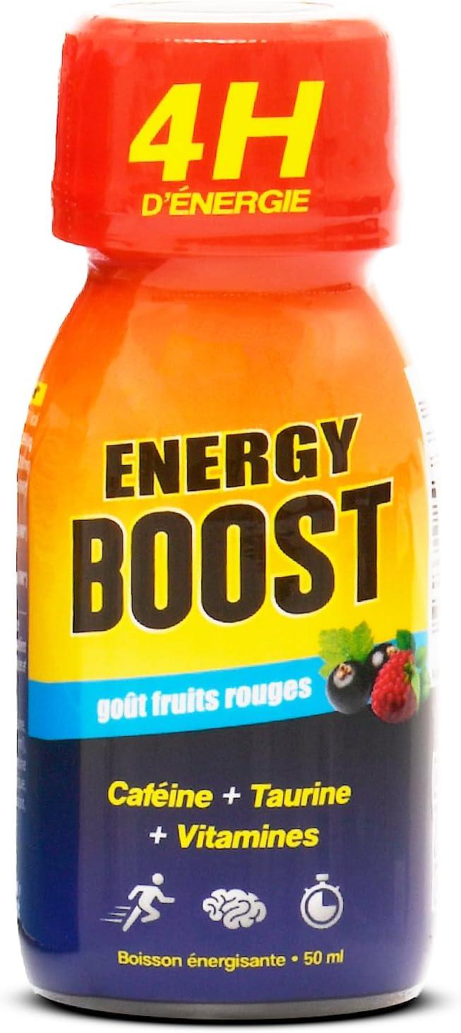 image:imageEnergy Boost DRINKampSHOT Shot nergisant 50ml x12 Boisson Sans Sucres Got fruits rouges Concentr taurine cafine vitamines B Made in FrancePack de 12