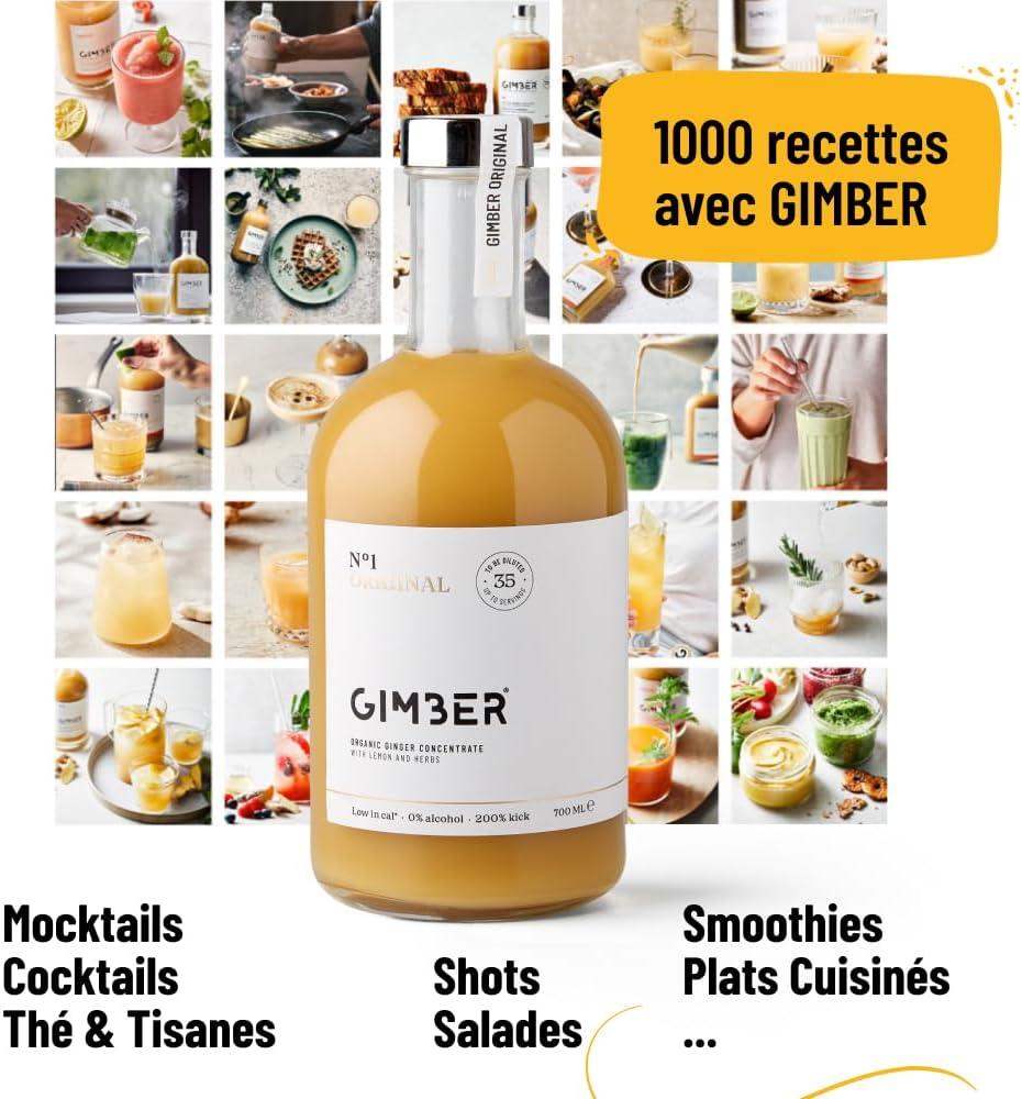 image:imageGIMBER N1 700 ml Original Concentr de gingembre biologique base de gingembre citron et pices Sans alcool 100 biologique Pour cocktail ou boire pur