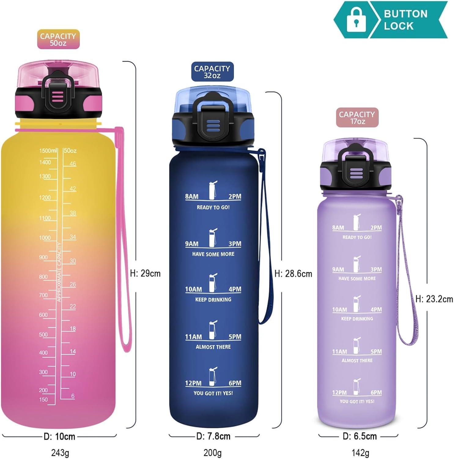image:imageHoneyHolly Gourde 500ML tanche ampamp Rutilisable Gourde Sport Motivation avec Filtre Bouteille Bouteille deau Gourdes pour Gym Enfant Adulte cole Bureau Yoga Camping