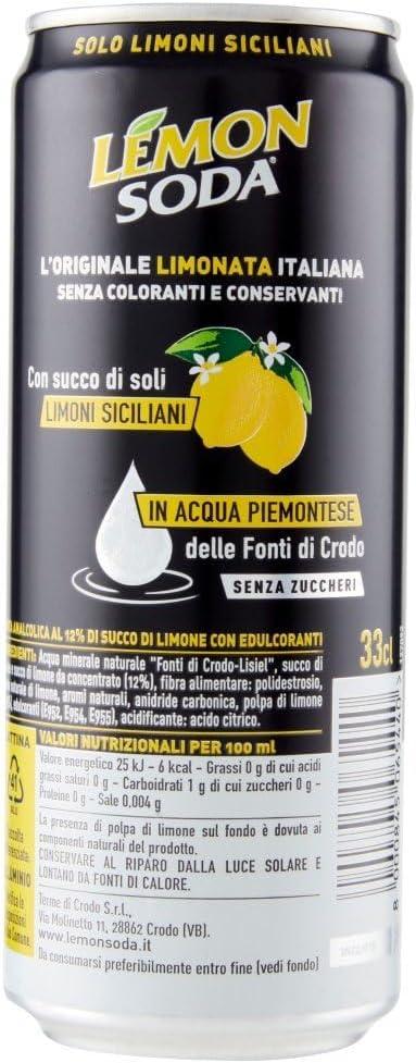 image:imageLemonsoda zro rafrachissement de la boisson au citron limonade sans sucre ajout boisson gazeuse italienne aromatisation au citron sans sucre 24x 33cl Italian Gourmet polpa 400g