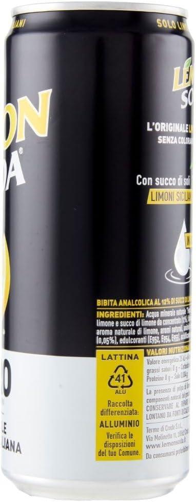 image:imageLemonsoda zro rafrachissement de la boisson au citron limonade sans sucre ajout boisson gazeuse italienne aromatisation au citron sans sucre 24x 33cl Italian Gourmet polpa 400g