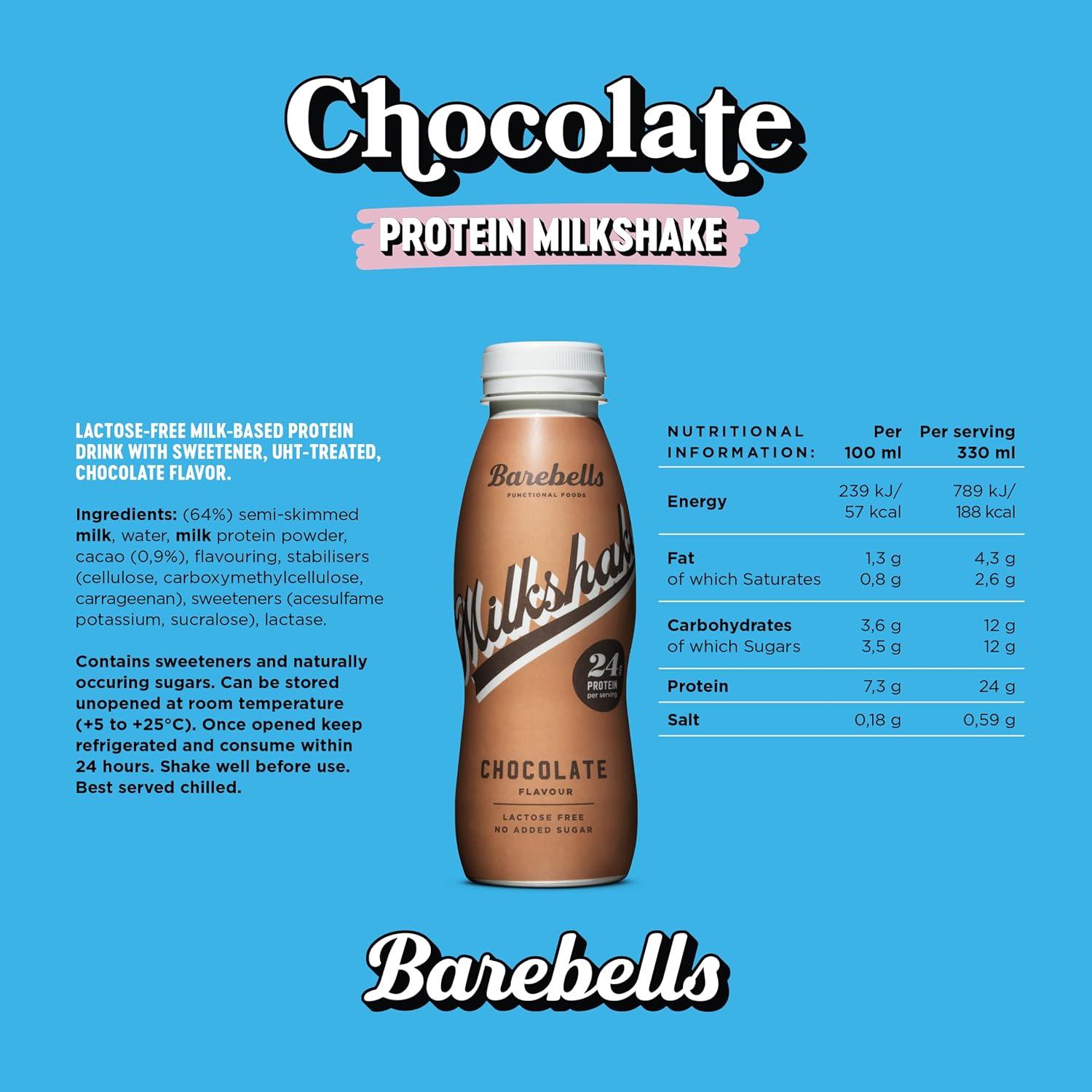 image:imageMilkshake protin Barebells Cookies amp Cream 8 x 330 ml 24 g de protines Sans sucre ajout Sans lactose Boisson onctueuse au dlicieux got cookies amp creamChocolat