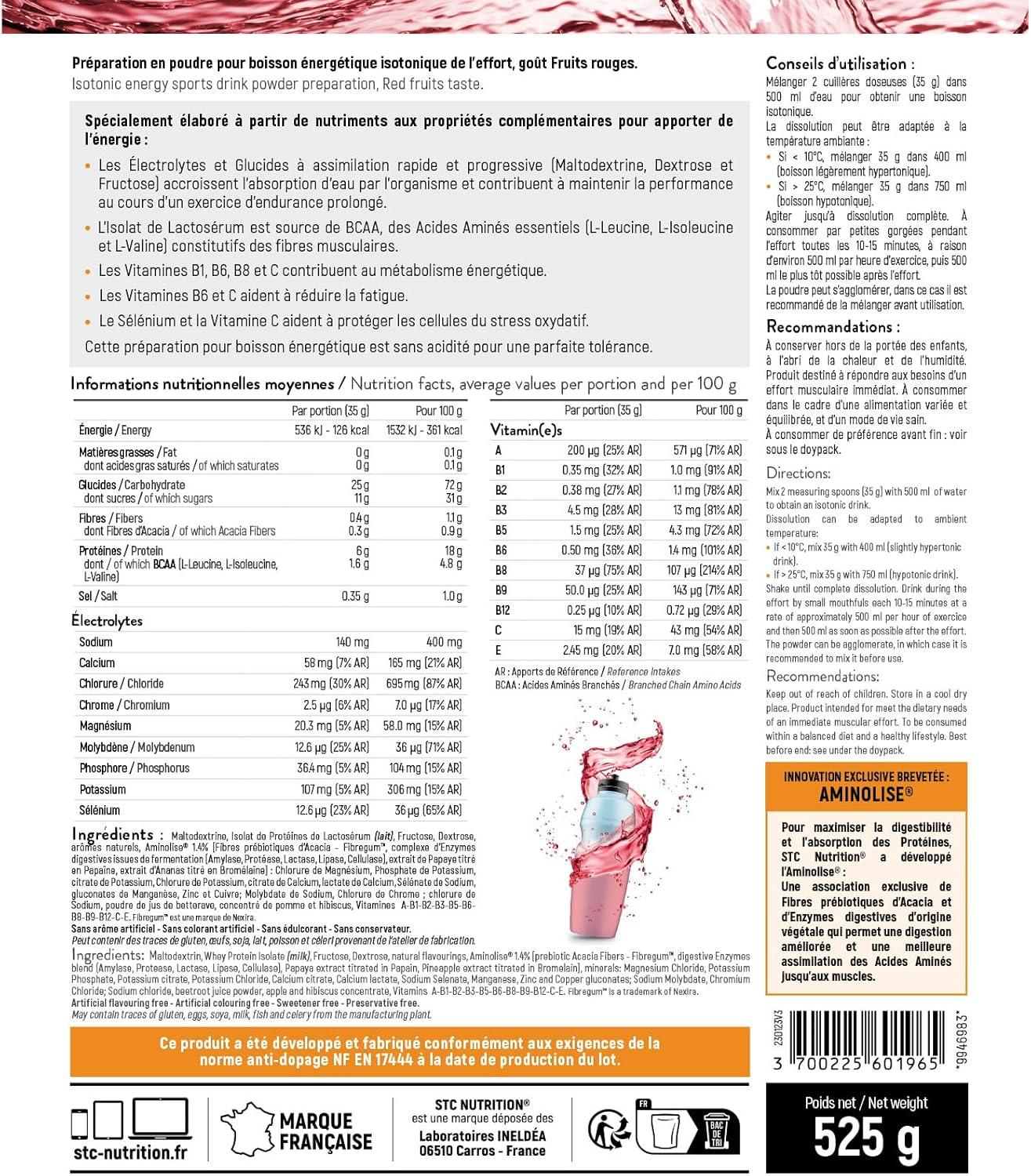 image:imageSTC NUTRITION VO2 Max Prparation pour boisson nergtique isotonique spcial efforts intenses 15 doses 525 g Fruits RougesFruits Rouges