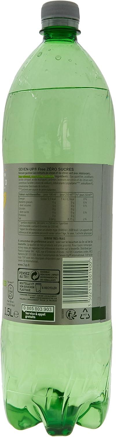 image:imageSevenUp Boisson gazeuse Citron Zero sucres Bouteille 15 Litre