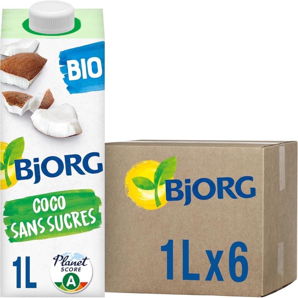 image:imageBJORG Boisson Coco Sans Sucres Boisson Vgtale Bio Pauvre En matires grasses 1 L x 6Sans Sucres x6