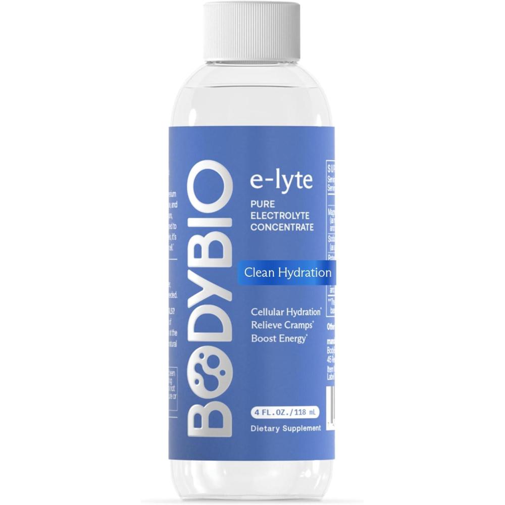 image:imageBodyBio Electrolytes for Hydration Concentr 64 portions sans sucre Rcupration de dshydratation ctogne avec magnsium potassium sodium soulage les crampes 473 ml1183 ml Lot de 1