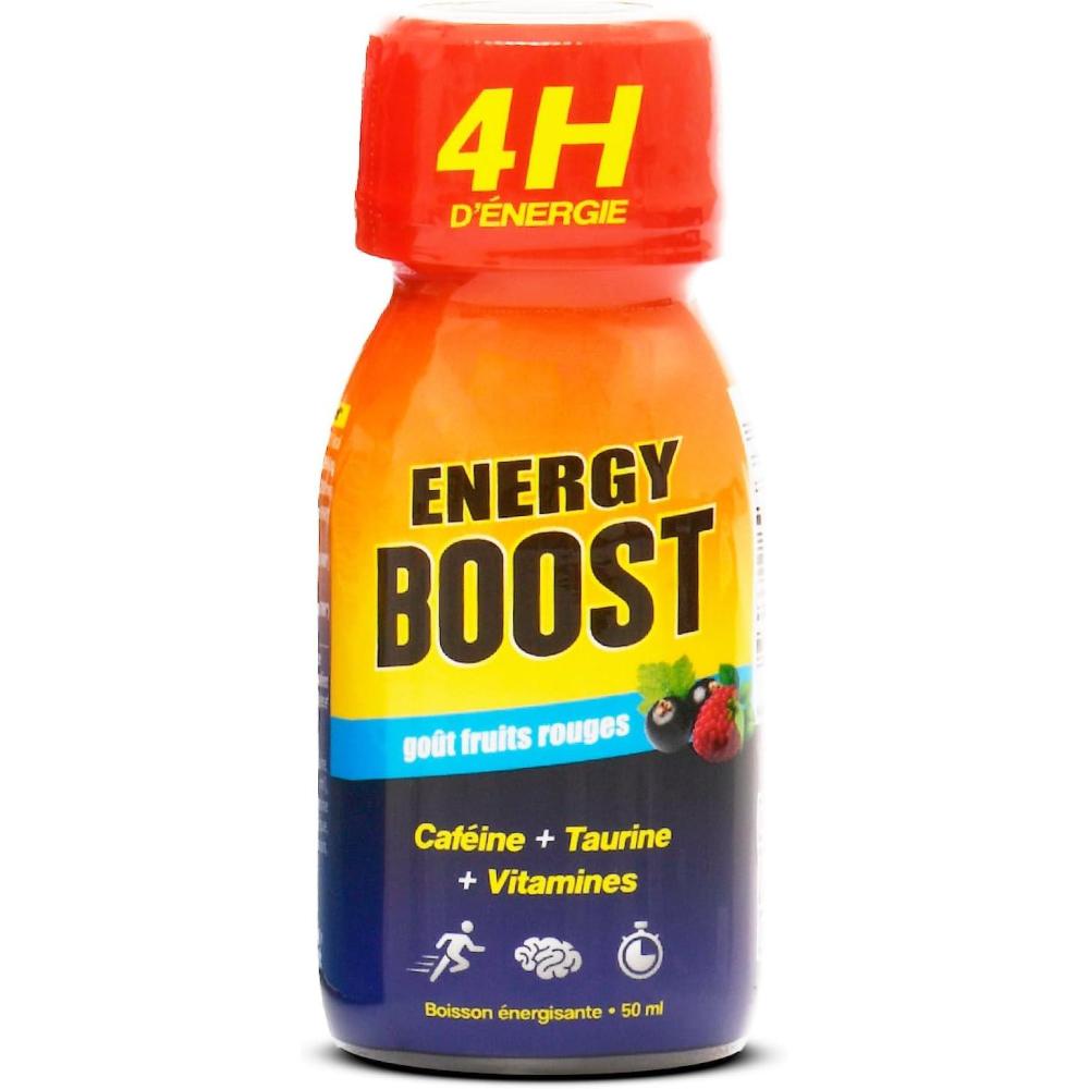 image:imageEnergy Boost DRINKampSHOT Shot nergisant 50ml x12 Boisson Sans Sucres Got fruits rouges Concentr taurine cafine vitamines B Made in France50ml
