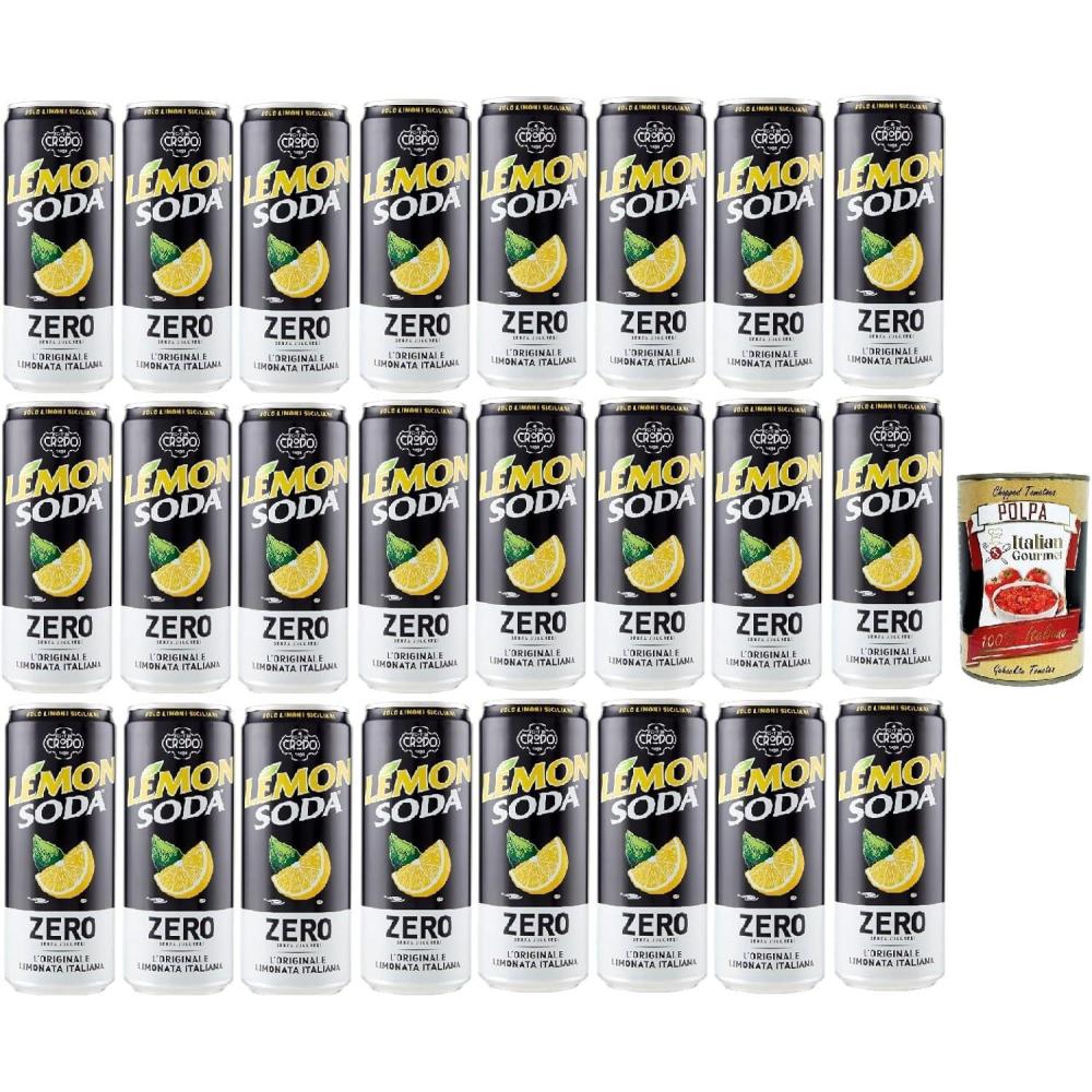 image:imageLemonsoda zro rafrachissement de la boisson au citron limonade sans sucre ajout boisson gazeuse italienne  aromatisation au citron sans sucre 24x 33cl  Italian Gourmet polpa 400g