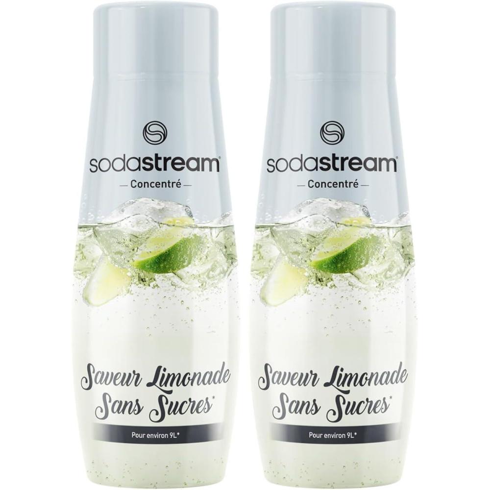 image:imageSodaStream Concentr Limonade Sans Sucres pour Machine Eau Ptillante et Soda Prparez jusqu 9 Litres de Limonade en Quelques Secondes 440ml Lot de 2Limonade Sans Sucres