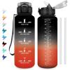 50oz-1500ml | Paille | Noir + Rouge