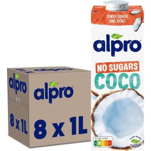 Alpro – Boisson Végétale – Coco Sans Sucres – 1L – Lot de 8x1L