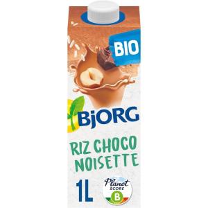 BJORG – Boisson Riz Sans Sucres – Boisson Végétale Bio – Pauvre en Acides Gras Saturés – à Boire et à Cuisiner – Petit-Déjeuner Et Goûter – 1 L(Chocolat-Noisette – 2 x 1 L)