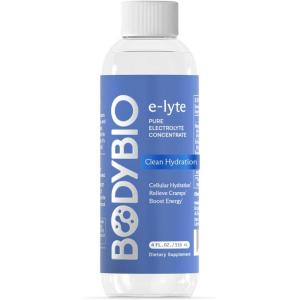 BodyBio Electrolytes for Hydration Concentré 64 portions sans sucre Récupération de déshydratation cétogène avec magnésium potassium sodium soulage les crampes, 473 ml(118.3 ml (Lot de 1))