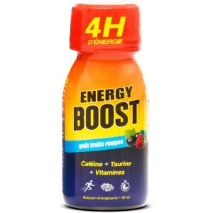 Energy Boost DRINK&SHOT – Shot Énergisant 50ml x12 – Boisson Sans Sucres – Goût fruits rouges – Concentré taurine, caféine, vitamines B – Made in France(50ml)