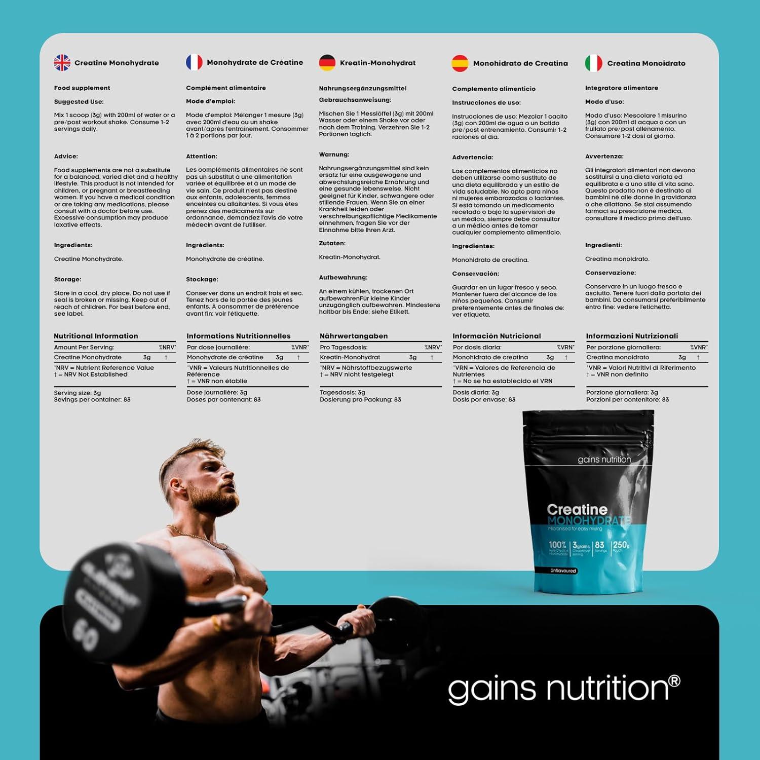 image:imageGN Poudre de Creatine 1kg Poudre de Monohydrate de Cratine Haute Teneur 3 g de Cratine par Portion Monohydrate de Creatine sans Saveur et sans Agent de Charge Sans OGM Sans Gluten250 grams 50 Servings