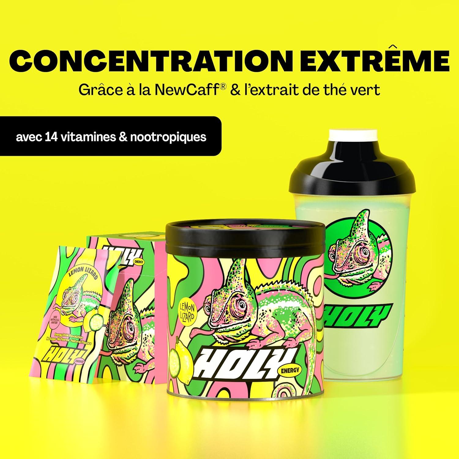 image:imageHOLY Energy Gaming Booster Gorillas Grape avec got de raisin vert en poudre 50 portions avec NewCaff amp extrait de th vert Focus Drink Vegan avec armes de fruits 100 naturelsLemon Lizard