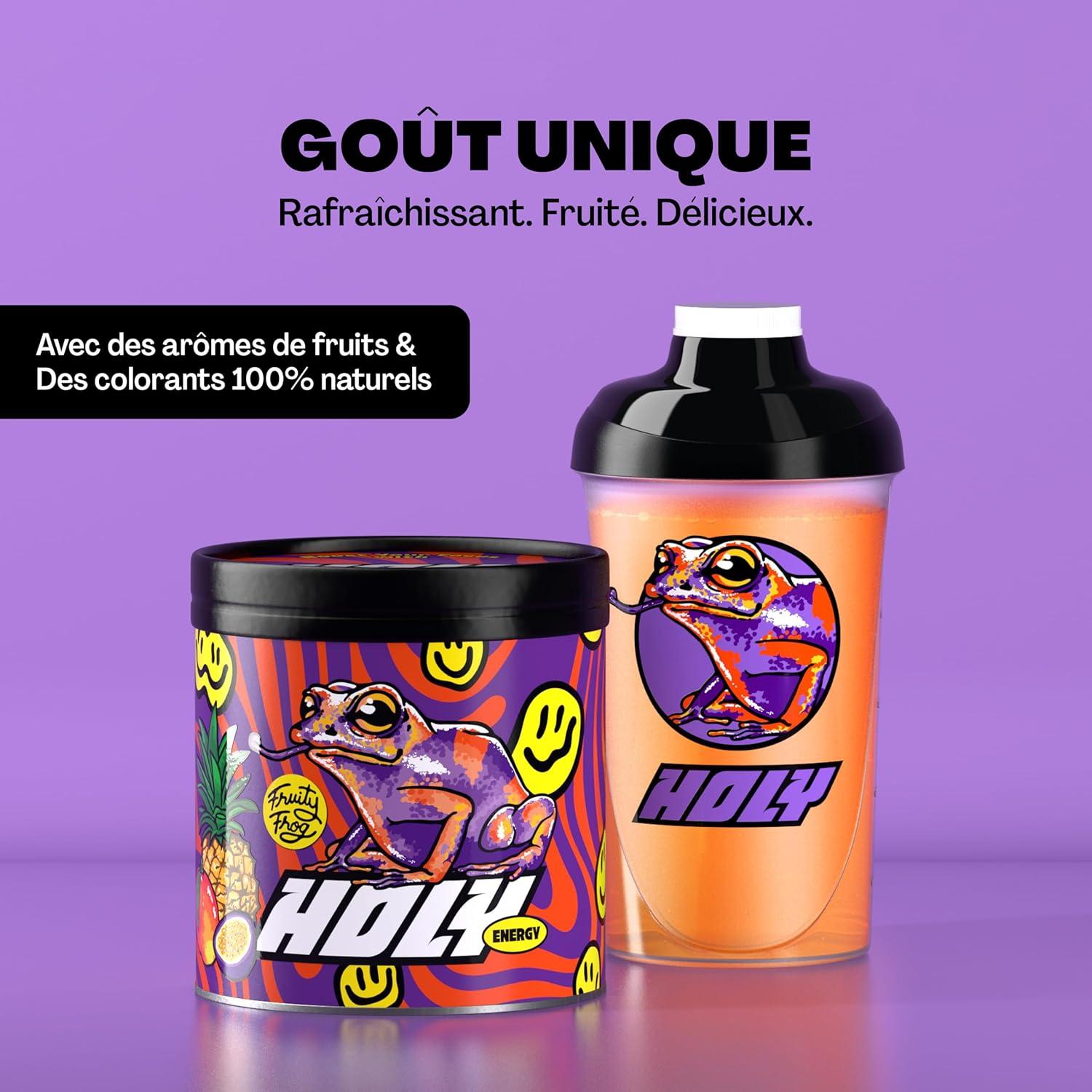 image:imageHOLY Energy Gaming Booster Gorillas Grape avec got de raisin vert en poudre 50 portions avec NewCaff amp extrait de th vert Focus Drink Vegan avec armes de fruits 100 naturelsFruity Frog