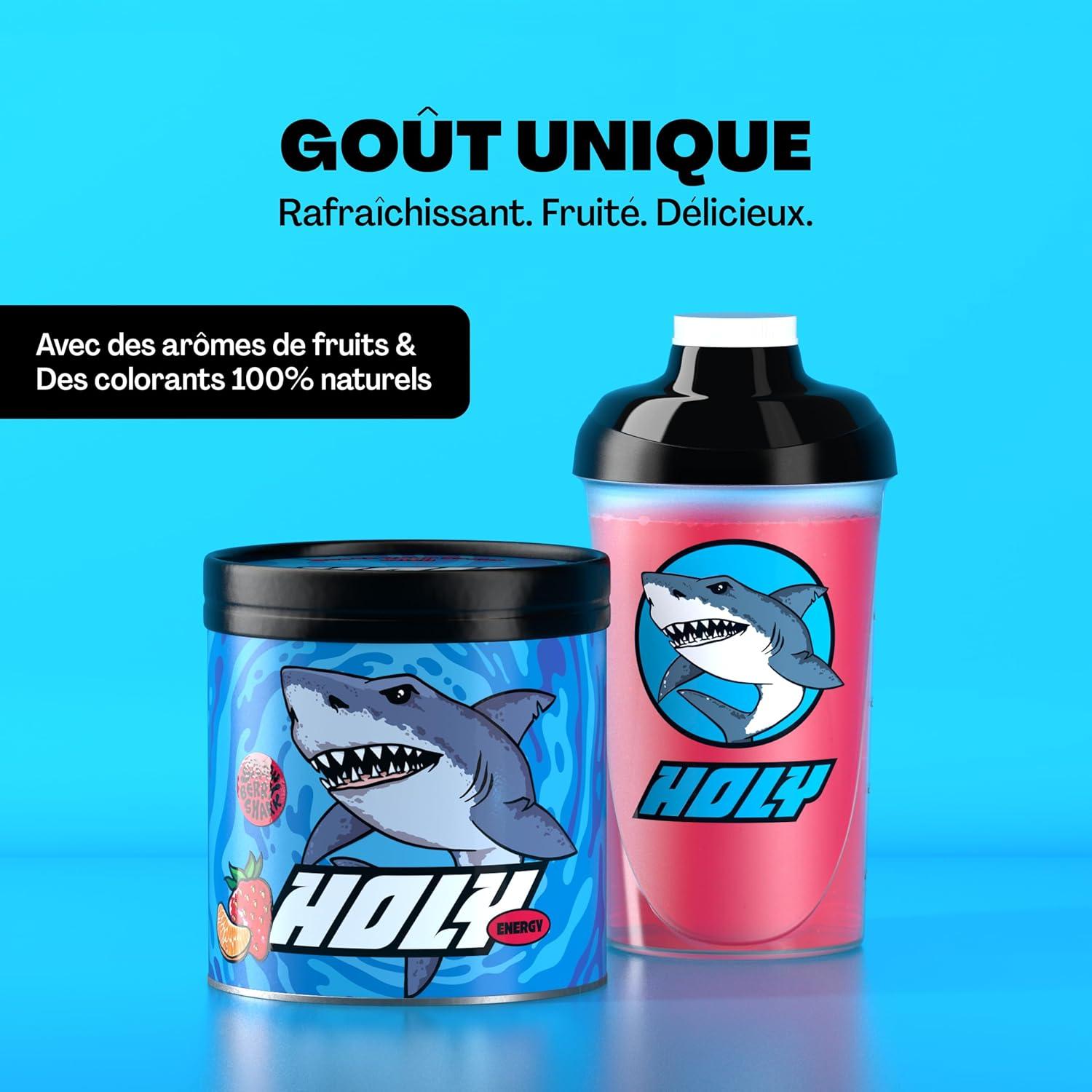 image:imageHOLY Energy Gaming Booster Gorillas Grape avec got de raisin vert en poudre 50 portions avec NewCaff amp extrait de th vert Focus Drink Vegan avec armes de fruits 100 naturelsStrawberry Shark