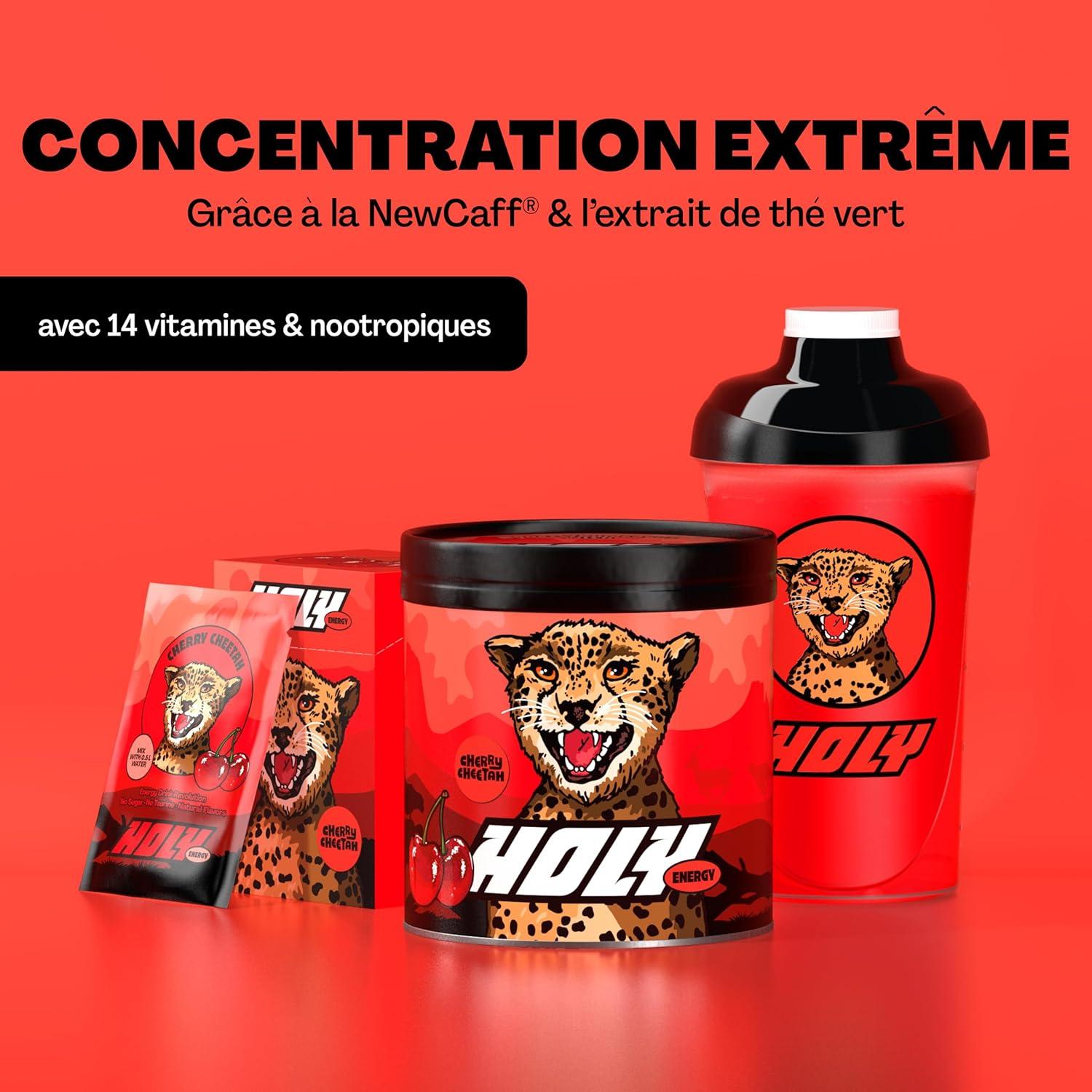 image:imageHOLY Energy Gaming Booster Gorillas Grape avec got de raisin vert en poudre 50 portions avec NewCaff amp extrait de th vert Focus Drink Vegan avec armes de fruits 100 naturelsCherry Cheetah