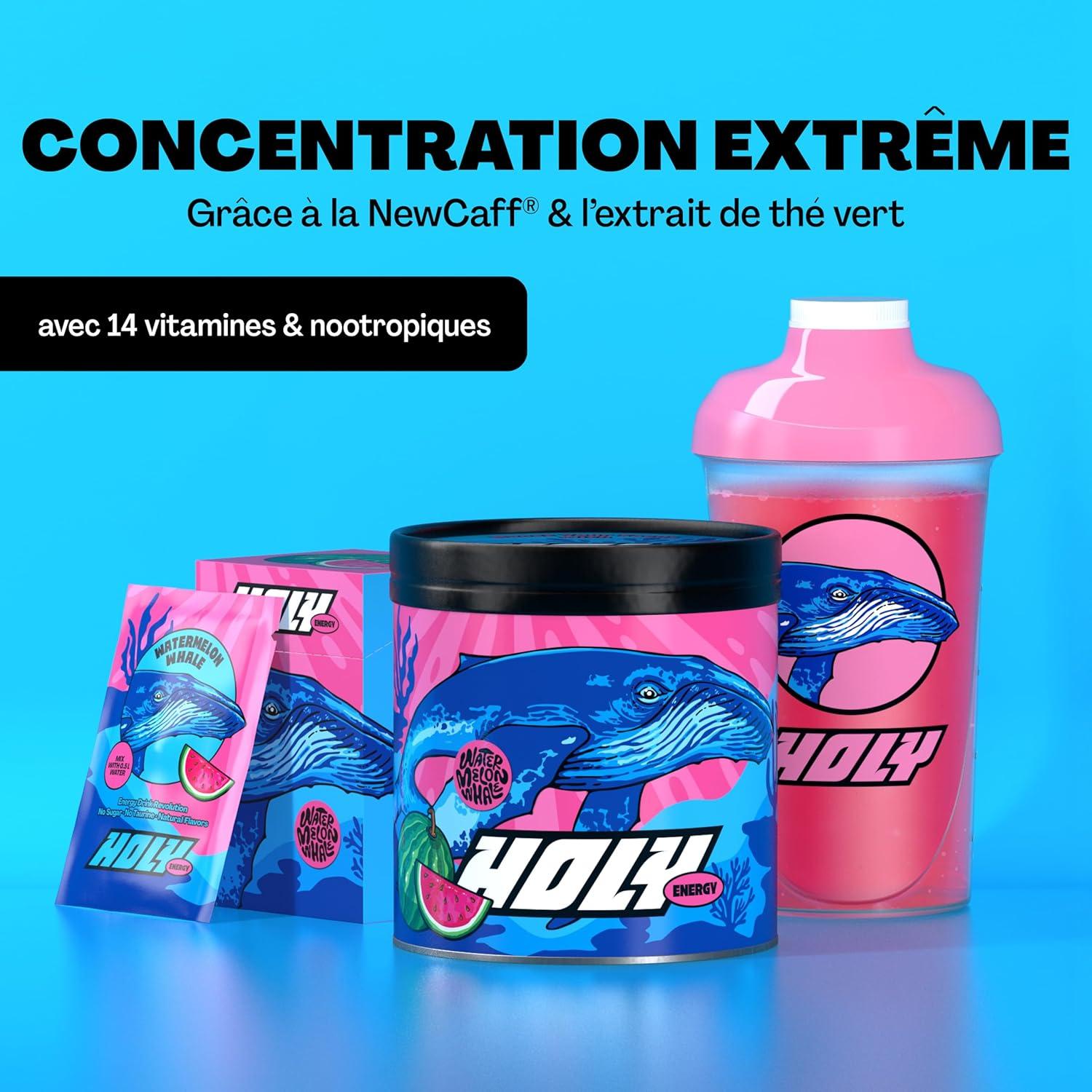image:imageHOLY Energy Gaming Booster Gorillas Grape avec got de raisin vert en poudre 50 portions avec NewCaff amp extrait de th vert Focus Drink Vegan avec armes de fruits 100 naturelsWatermelon Whale