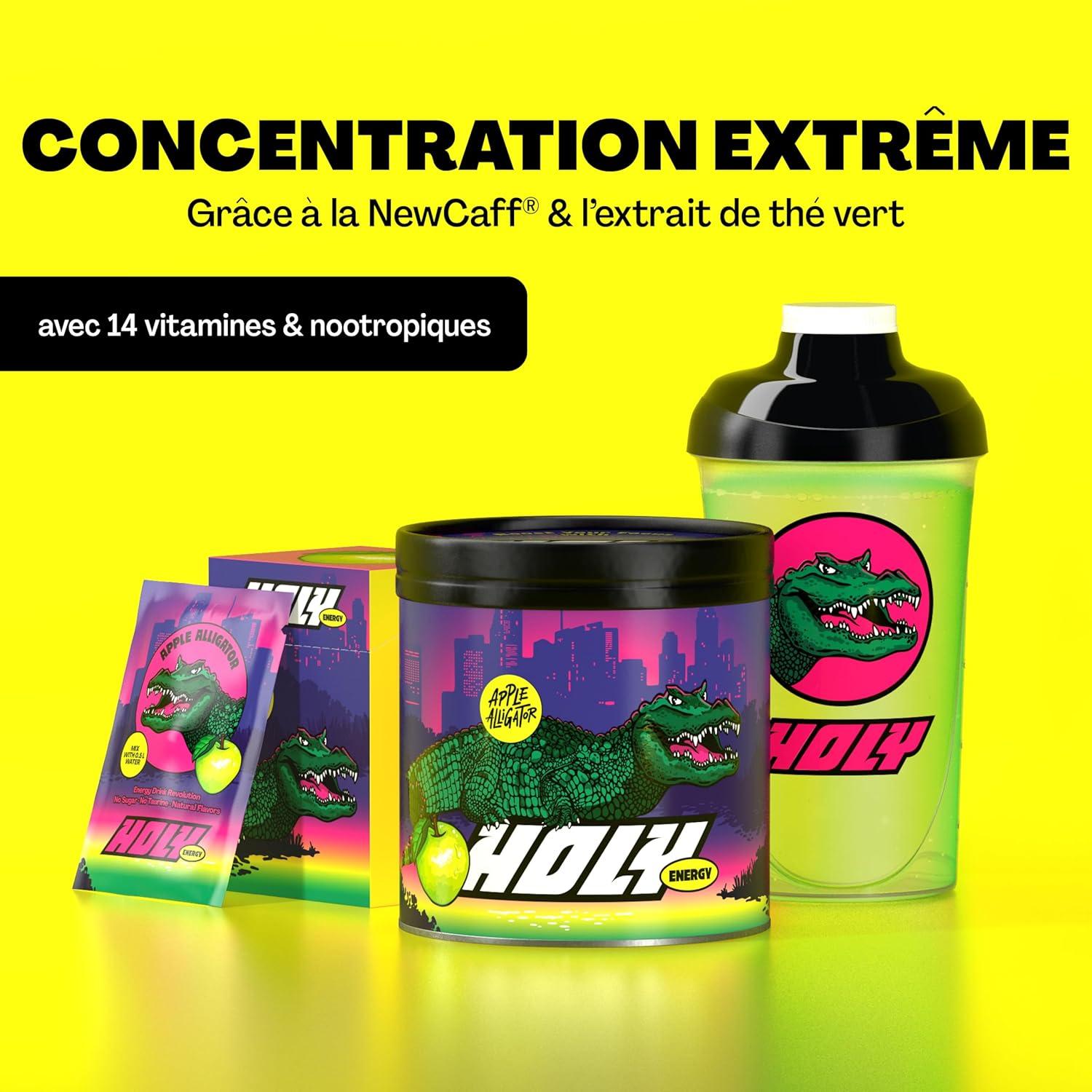 image:imageHOLY Energy Gaming Booster Gorillas Grape avec got de raisin vert en poudre 50 portions avec NewCaff amp extrait de th vert Focus Drink Vegan avec armes de fruits 100 naturelsApple Alligator